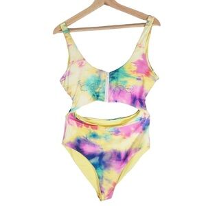 Vintage BEBE One Piece Cutout Swimsuit Size Large